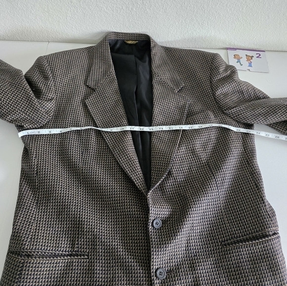Nino Cerruti Sport Coat Jacket Mens Brown Black 2Buttons Long Sleeve Has holes - Picture 12 of 14